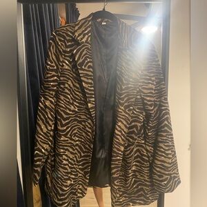 Stylish Zebra Print Women's Jacket